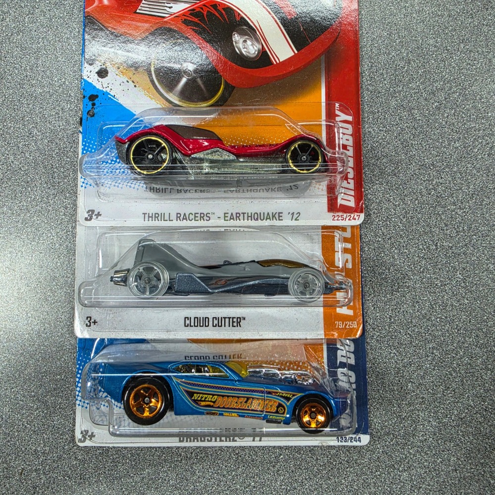 Hot Wheels 3 Car Lot Nitro Doorslammer Cloud Cutter Dieselboy 1:64 New NIB Multi